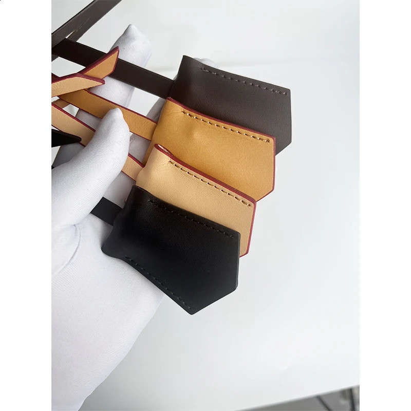 Custom Letters Vegetatletanned leather luggage Tag Genuine Leather Bag Charm Decorativa Gift Vegetable Leather Hang Tag250916
