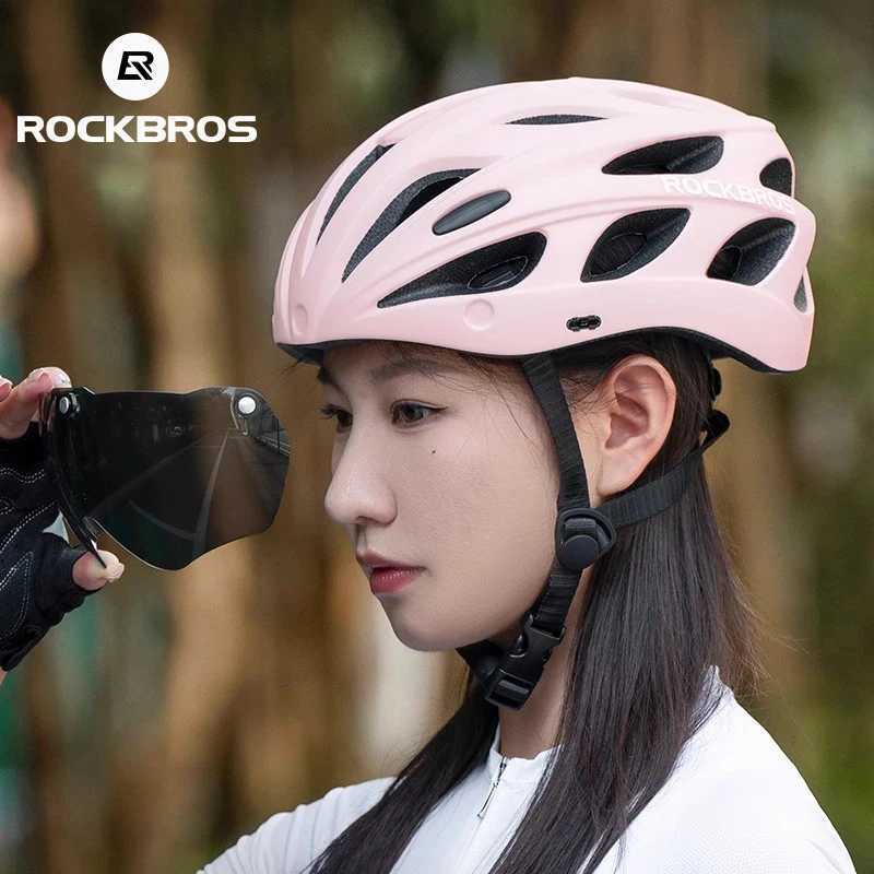 ROCKBROS Bike Helmet Women Lightweight BreathabLE With GoggLEs LEns AdjustabLE Cycling Helmet MTB Road BicycLE Safety H J250916