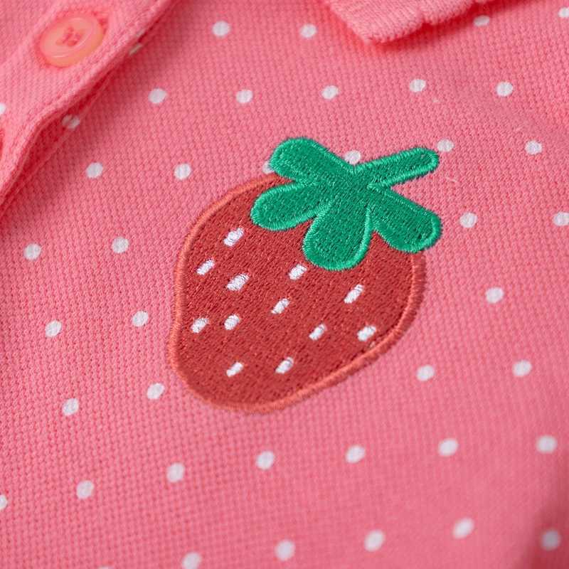 Little maven Summer Girls Clothes Strawberry Appliques Lovely Kids Girls Causal Polo Dresses for Girls TurnDown Collar Dress C250916