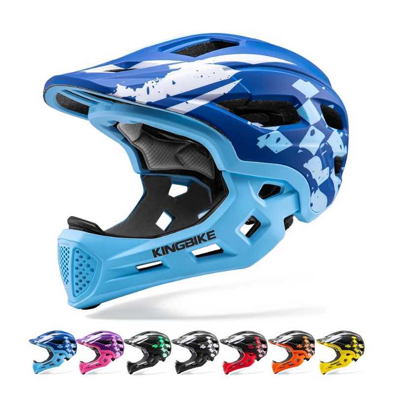 KINGBIKE Kids Detachable Full Face Helmet Road Mountain Balance Bicycle Helmet Downhill Scooter Children Cycling Safety Helmets J250916