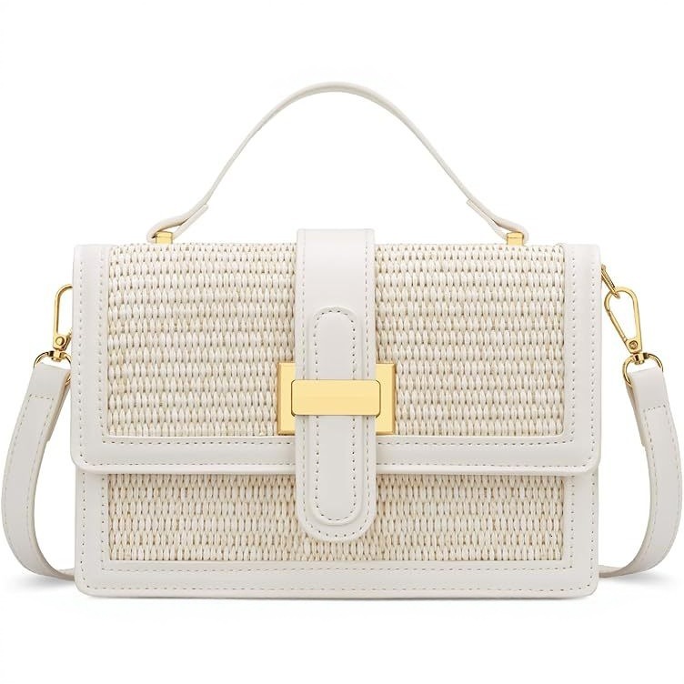 Best Seller Designer Bag TB BHULAMTE Designer's New Small Square For Women Simple And Elegant Single-Shoulder Cssbody Beach Straw Bamboo Woven Ba