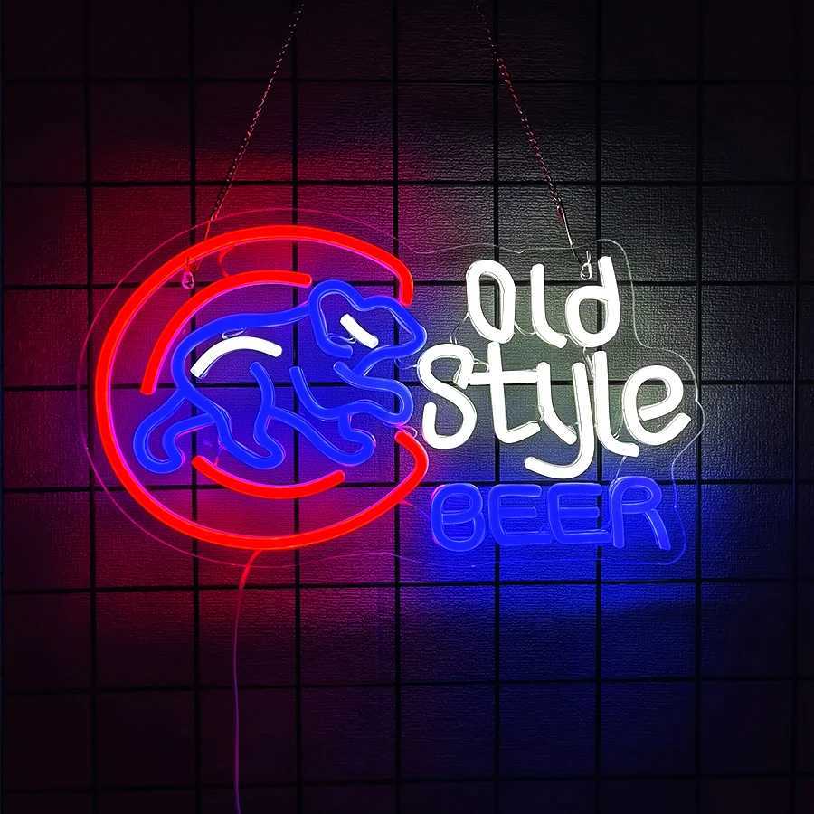 Old Style Beer Neon Sign For Wall DecorLight Up Sign For Man CaveBeer BarRestaurantClubHotel Party DecorUSB Powered Y250916