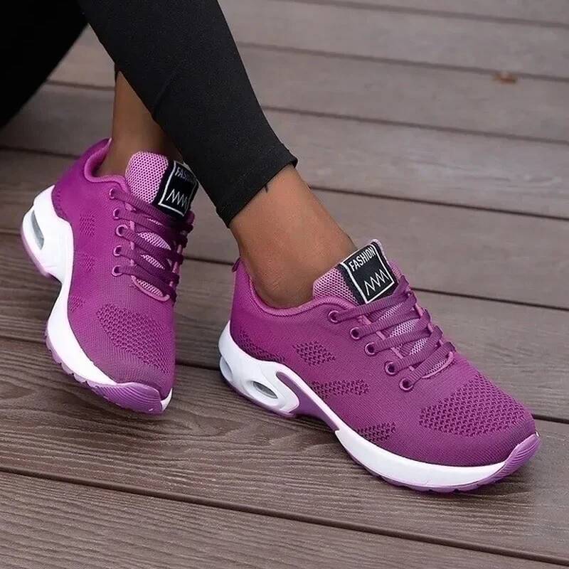 Casual Breathable Walking Mesh Flat Platform Sneakers Women Tenis Gym Vulcanized Shoes White Female Footwear ddmypanda