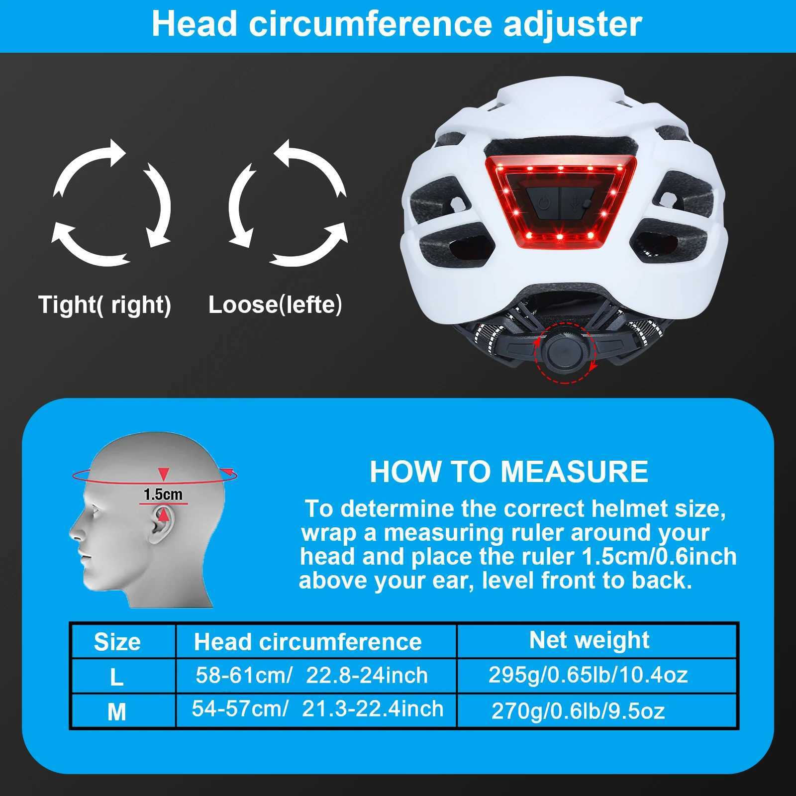 Adult Bike Helmet with USB Rechargeable Rear Light Lightweight Bicycle Helmet for Men and Women Adjustable Cycling Road Biker J250916