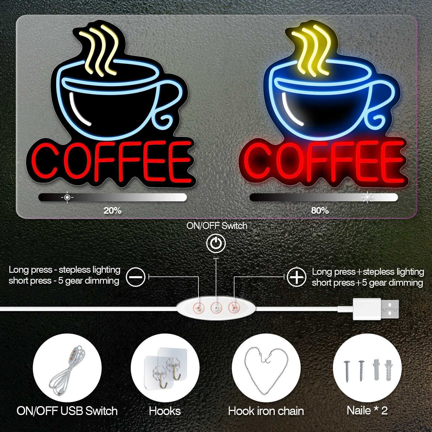 1 piece of coffee neon sign wall decoration in coffee shops cafes bars and restaurants eyecatching drink counter sign Y250916