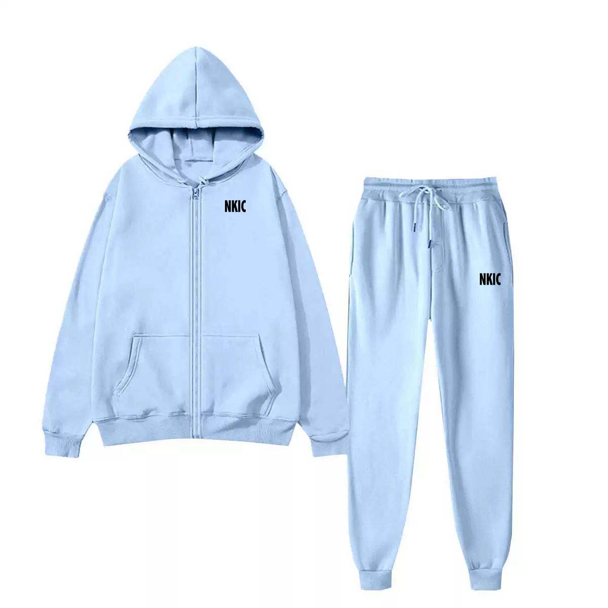 Autumn Winter Sports Men's Brand Tracksuit Blue Hooded Casual Zipper Sweatshirts And Daily Sweatpant Comfort Outdoor Jogging