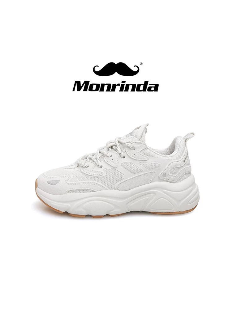 Mirinda Men's Breathable Autumn Genuine Leather Sneakers Thick-Soled Dad Women's Mesh Height-Increasing Casual Shoes Men