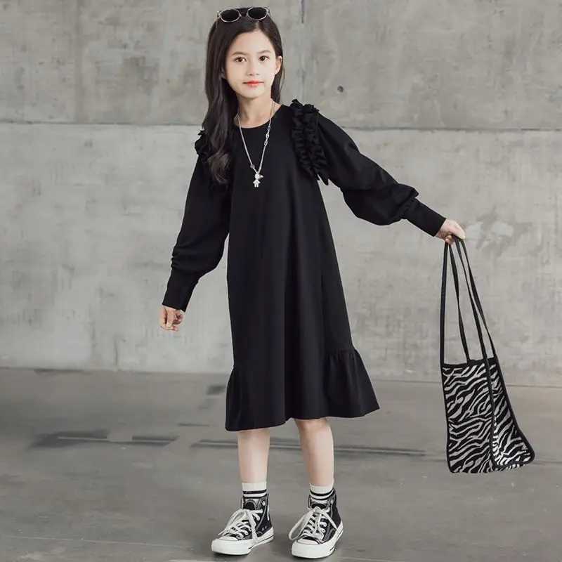 2024 Kids Girls Dress Spring Autumn Children Sweater Loose Dress Casual Long Sleeve Dresses for Girl Teen 6 7 8 9 10 11 12 Years C250916