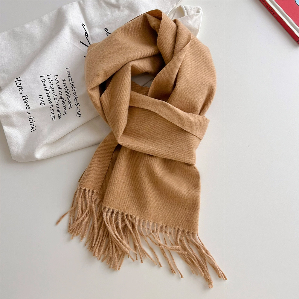 K1921 Korean Style Winter Scarf - Extra Long Plush Warm Neck Wrap, Lightweight Yet Cozy, Perfect Cold Weather Accessory