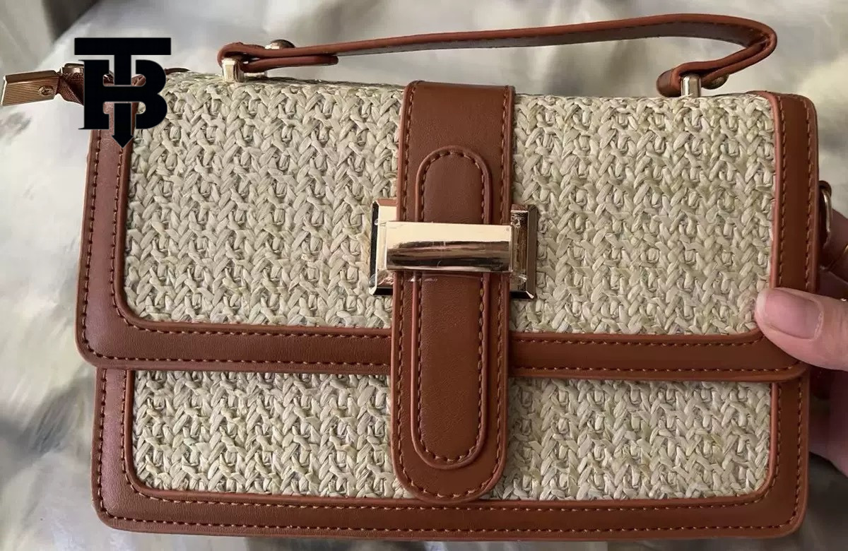 Best Seller Designer Bag TB BHULAMTE Designer's New Small Square For Women Simple And Elegant Single-Shoulder Cssbody Beach Straw Bamboo Woven Ba