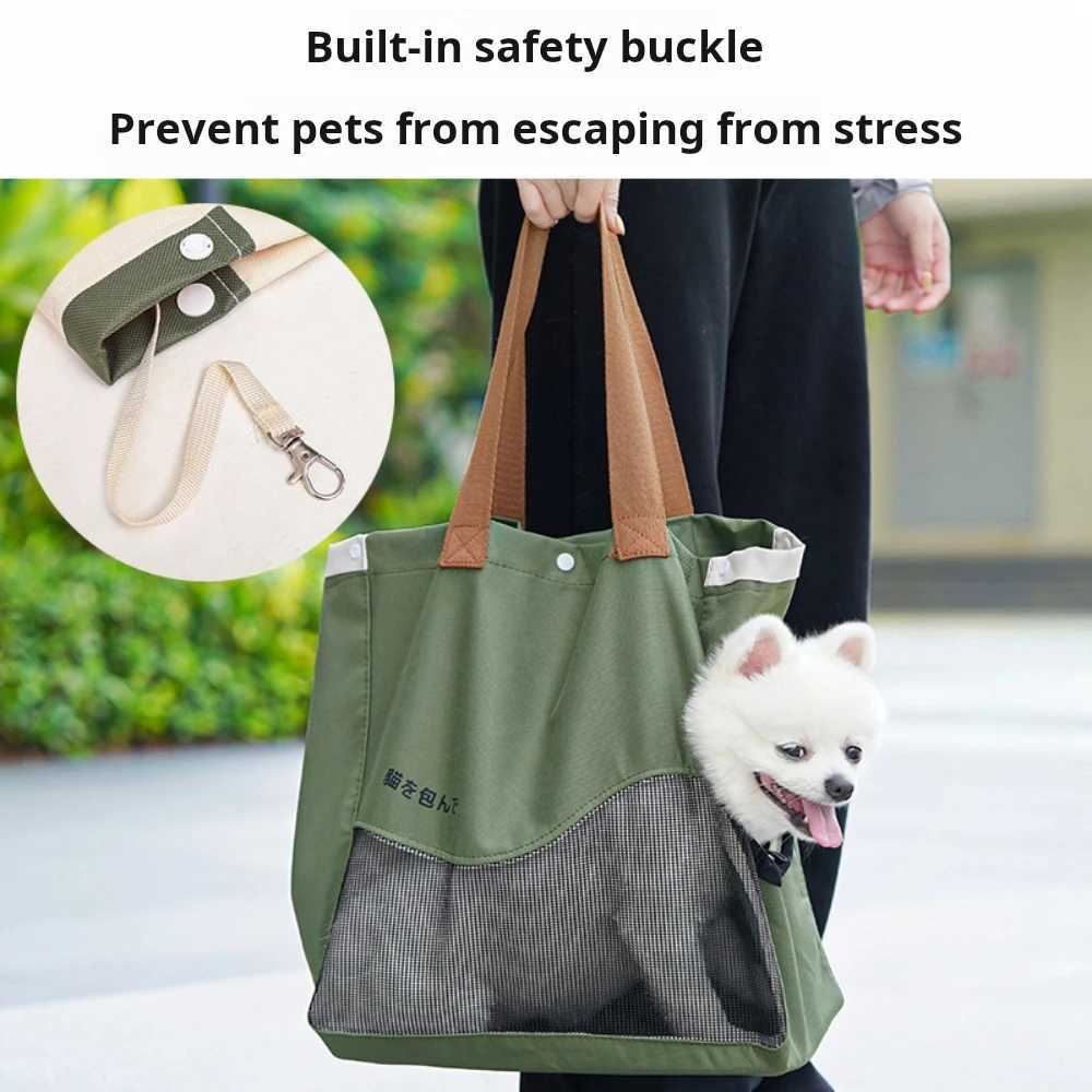 Breathable Pet Carrier Bag Handheld Shoulder Tote Small Medium Dogs Cats Oxford Canvas Portable Outdoor Travel Pack Pet Supplies L250916
