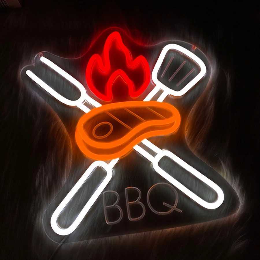 BBQ Neon Sign For Wall DecorLed Neon Light For Party DecorBarbecue Restaurant Home PartyStoreHolidays PartyMan Cave Y250916
