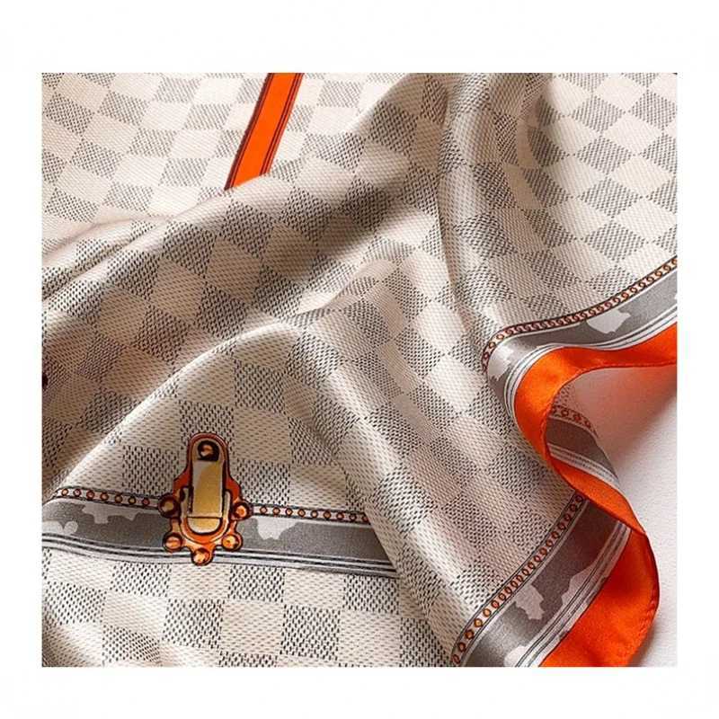 Luxurious 100 Natural Silk Scarf Women Luxury Brand Bandana Foulard Femme Soft Kerchief Hijab Square Neckerchief Wraps 2086Inch6 D250916