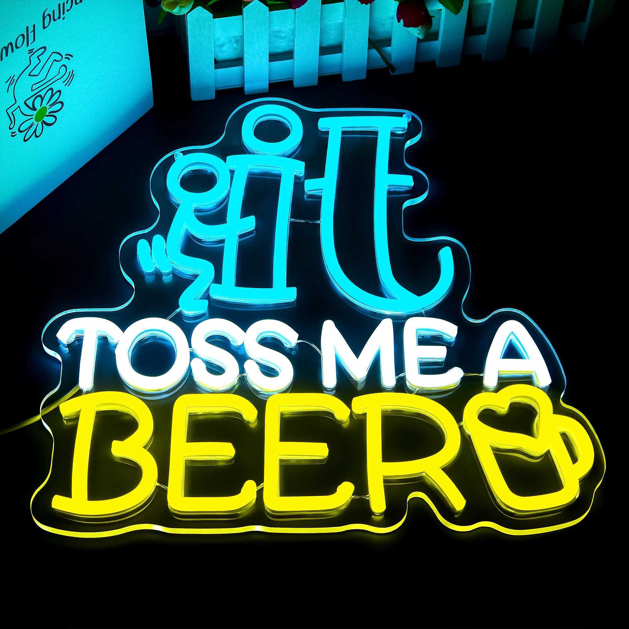 Beer Neon Sign for Wall Decor Drinking Neon Light for Man Cave Dimmable Beer LED Light Up Sign for Bar Pub Christmas Gift Y250916