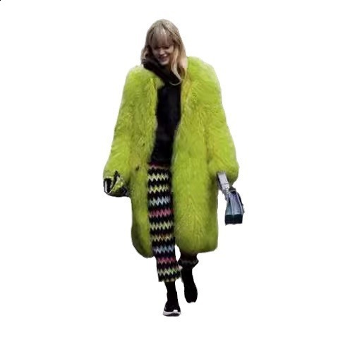 New Toca Long Fur Coat Fashionable Street Style Autumn Winter Faux Fur Turndown Collar Fur Jacket for Women 241120