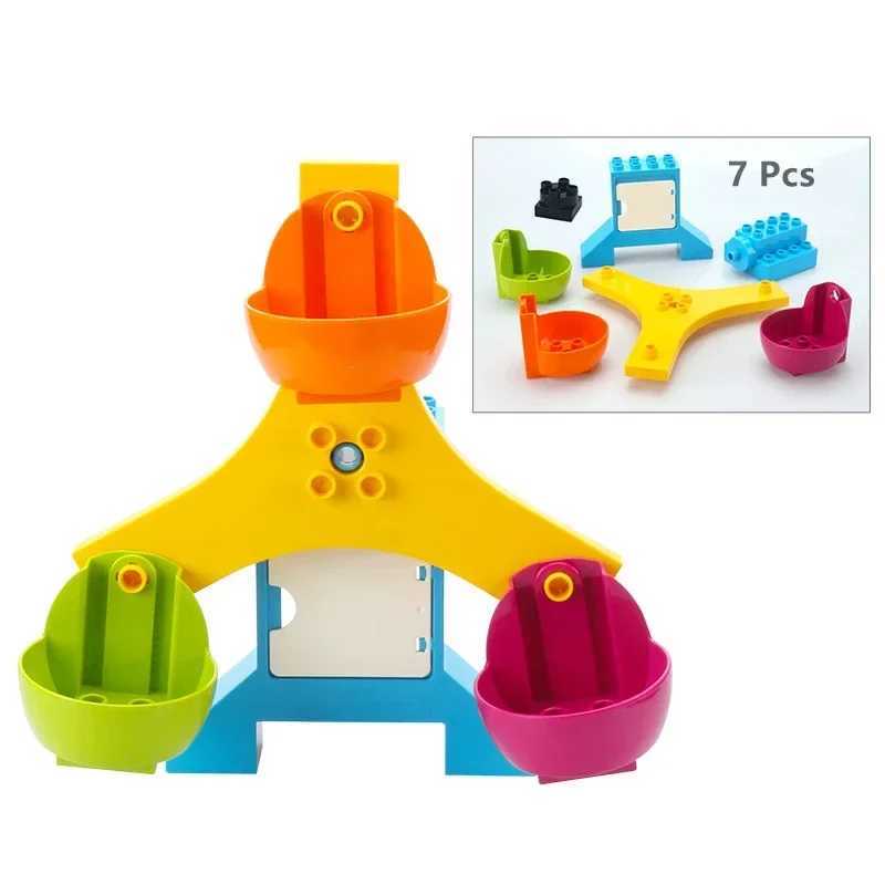 Big Building Block Ferris Wheels City Race Car Bus Amusement Park Compatible Duplo Educational Creative Toys Children Kids Gifts C250916