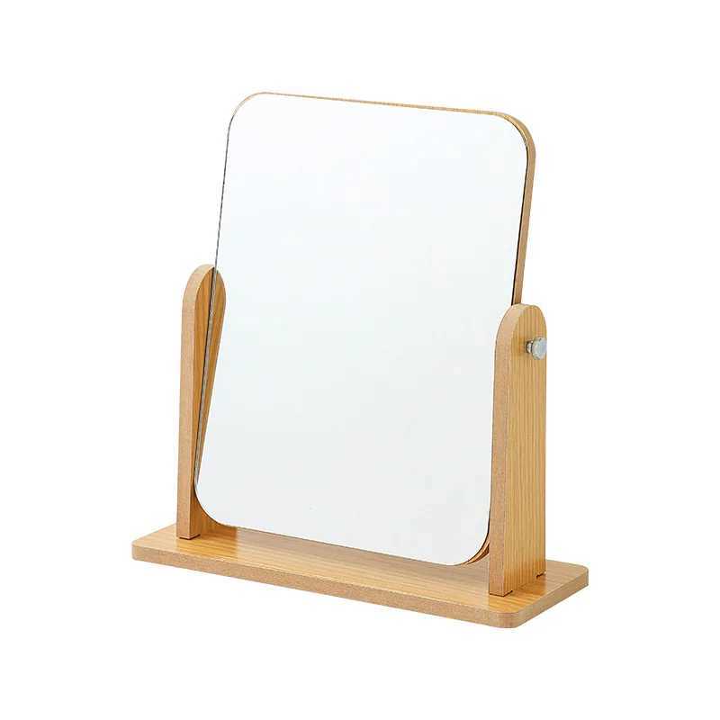 1PC Wooden Vanity Mirror Clear Personal Use Stand Angle Adjustable Makeup Base Desktop C250916