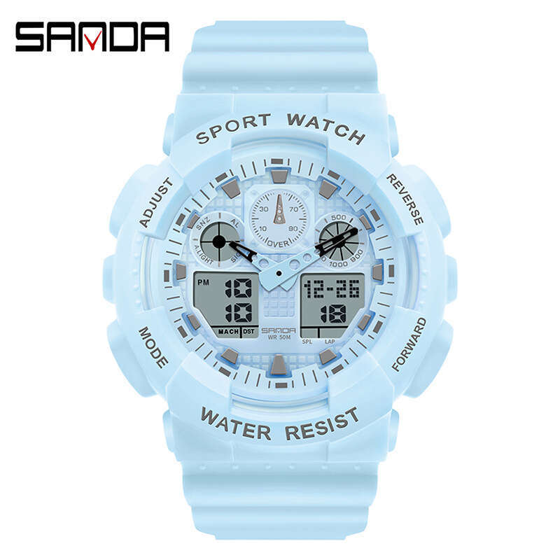 DHgargets Sanda TJ3099 Dual Movement Electronic Outdoor Casual Sports Waterproof Watch Multifunctional Versatile Wristwatch