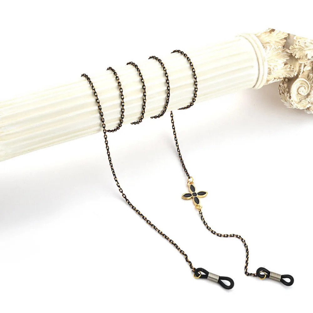 Glasses Metal Chain Women Men Metal Sunglasses Flowers Beaded Eyeglass Lanyard Hold Straps Eyewear Retainer Jewelry Rope250915