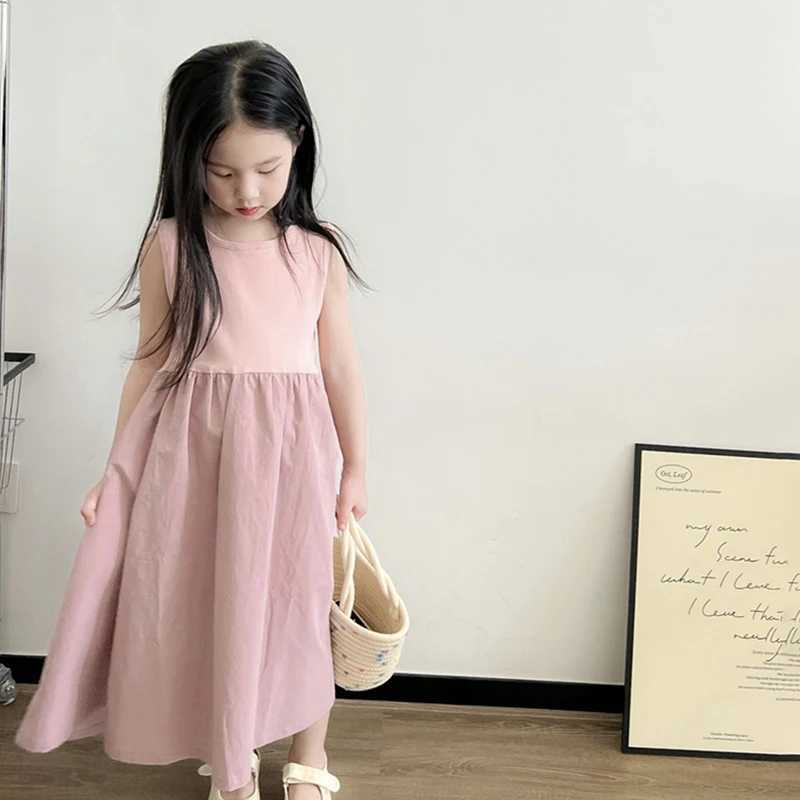 Classic Sleeveless Fluffy Dress for Kids Girls Summer Cotton Soft Casual Fluffy Dress for Sweet Princess Party Traveling Camping C250916