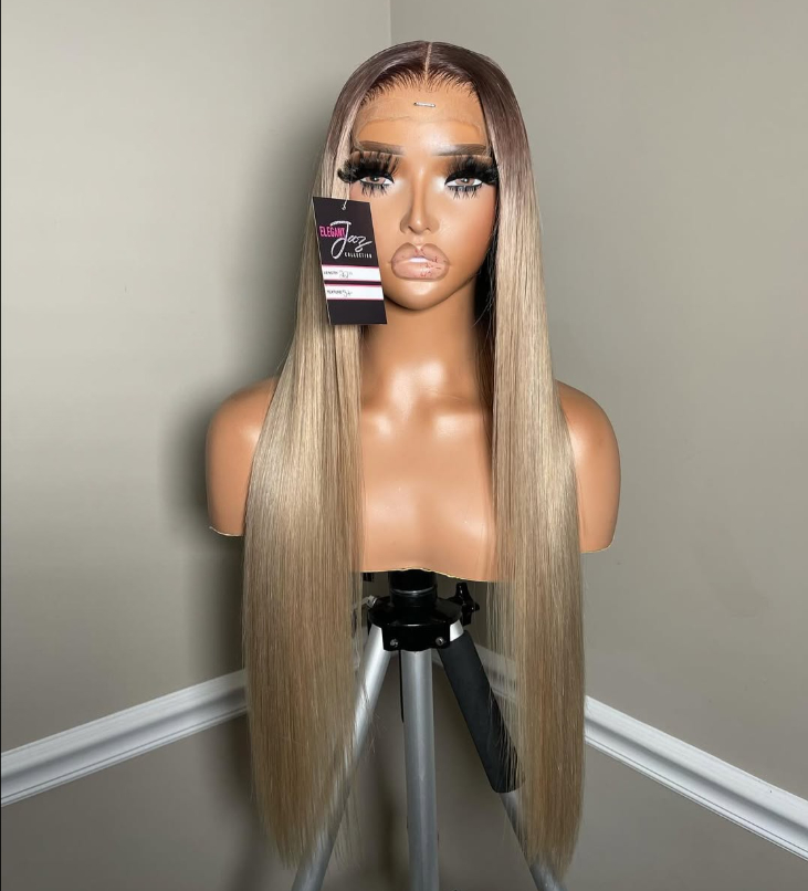 Ombre Dirty Blonde Bone Straight Lace Frontal Wig 13x6 HD Lace Human Hair Wig Ash Blonde With Dark Roots 13x4 Lace Front Wigs Brazilian Hair On Cleara