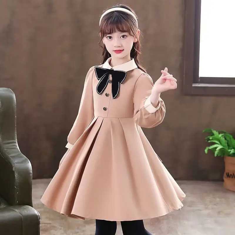 Girls SpringAutumn New Arrival Big Kids School Uniform Style Dress 412 Years Old C250916