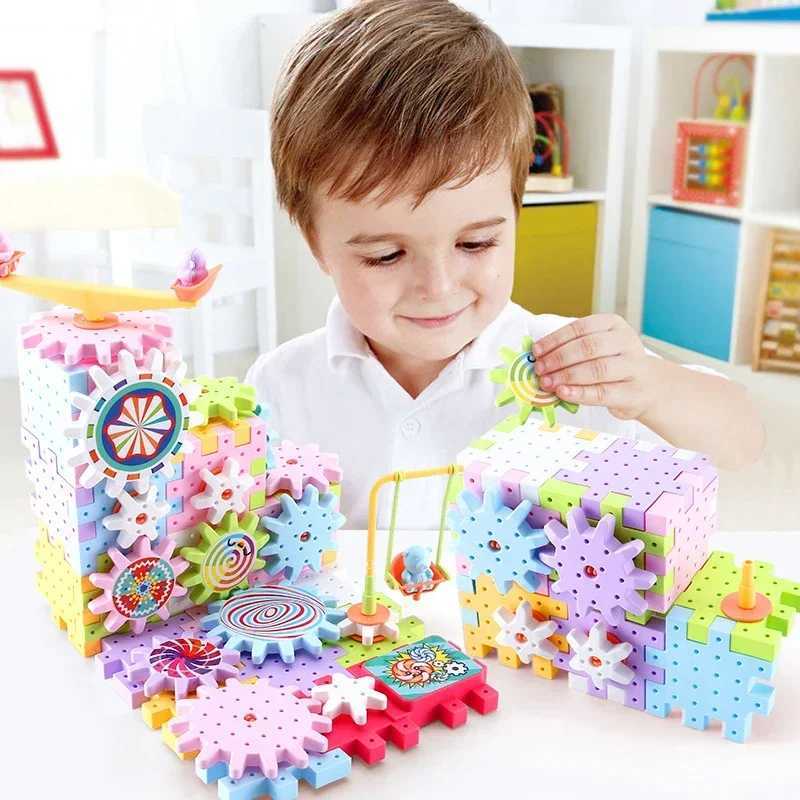 3D Puzzle Model Building Kits Electric Gears Plastic Brick Blocks Educational Toys for Kids Children Gear Blocks Building Toys C2509161
