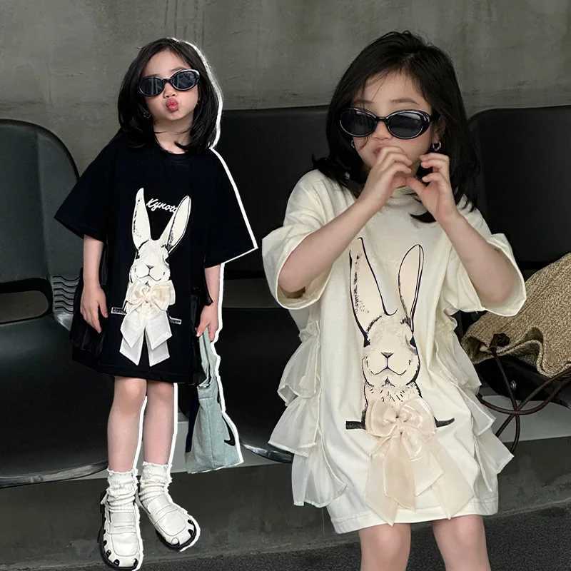 Girls Dress 2025 Summer Dress New Little Girl Tide Cool TShirt Dress Summer Yangqi Hundred with Middle and Large Childrens Top C250916