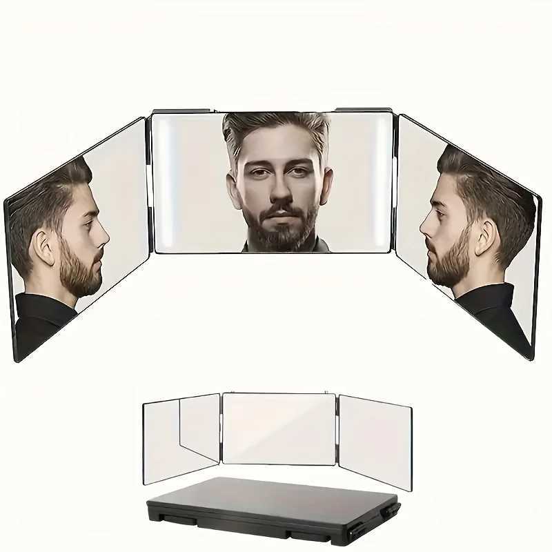 1pc Fourfold makeup mirror Multiangle handheld design suitable for selfcutting hair and allround daily beauty care C250916