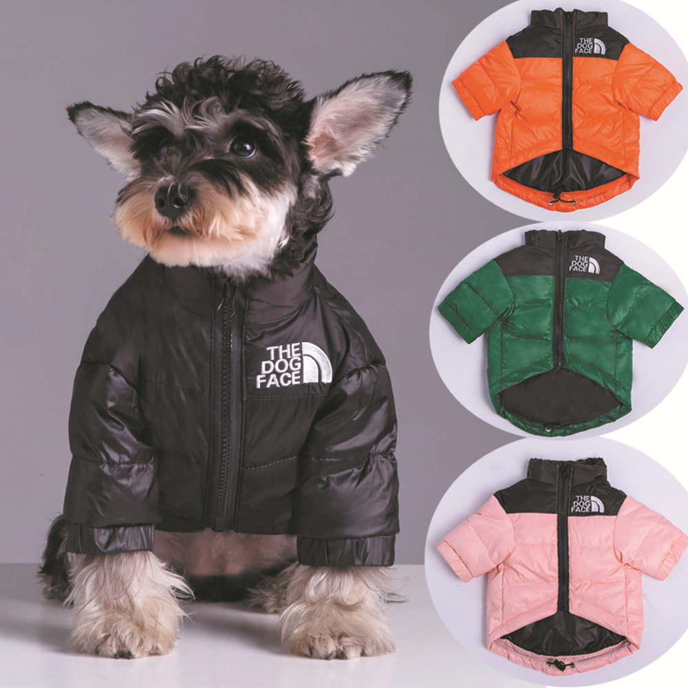 DOG FACE Winter Thickened Warm Down Jacket for Small and Large Dogs Teddy Schnauzer Bichon Frise Dog Clothes
