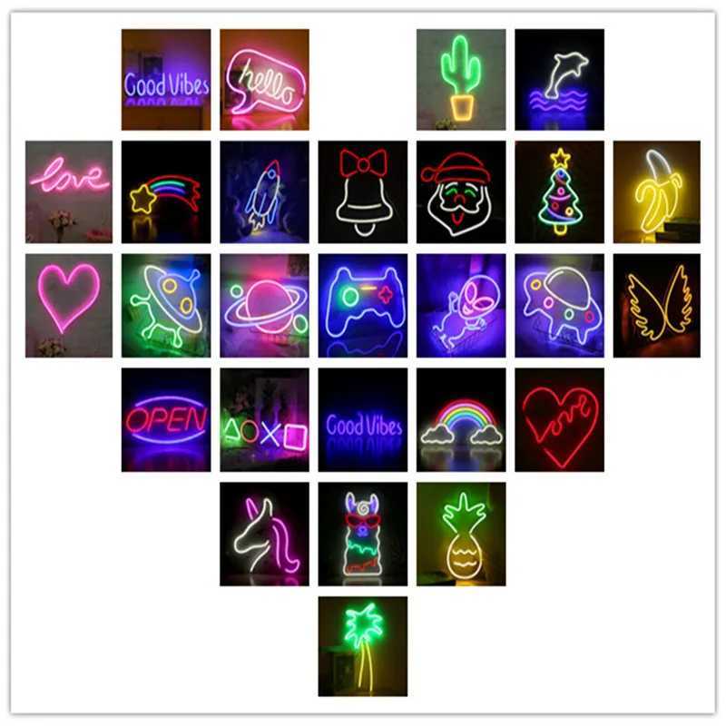LED Neon Lights Ecommerce Sources Luminous Characters Transparent Back Panel Light Advertising Signs LED Decorative Light Y250916