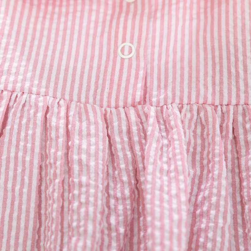 Little maven 2023 New Summer Girls Dress Pink Colors Lovely Peter Pan Collar Kids Party Dress Little Girls Fancy Dresses C250916