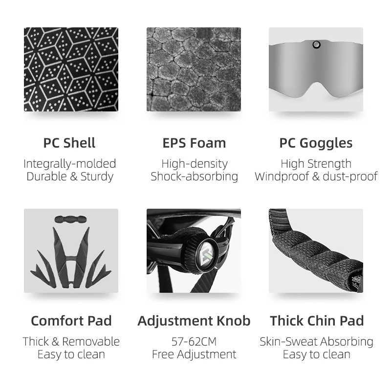 ROCKBROS Bicycle Helmet Aero Cycling Helmet Integrallymolded Bike Helmet Men Women Goggles Lens MTB Road Cycling Equipment J250916