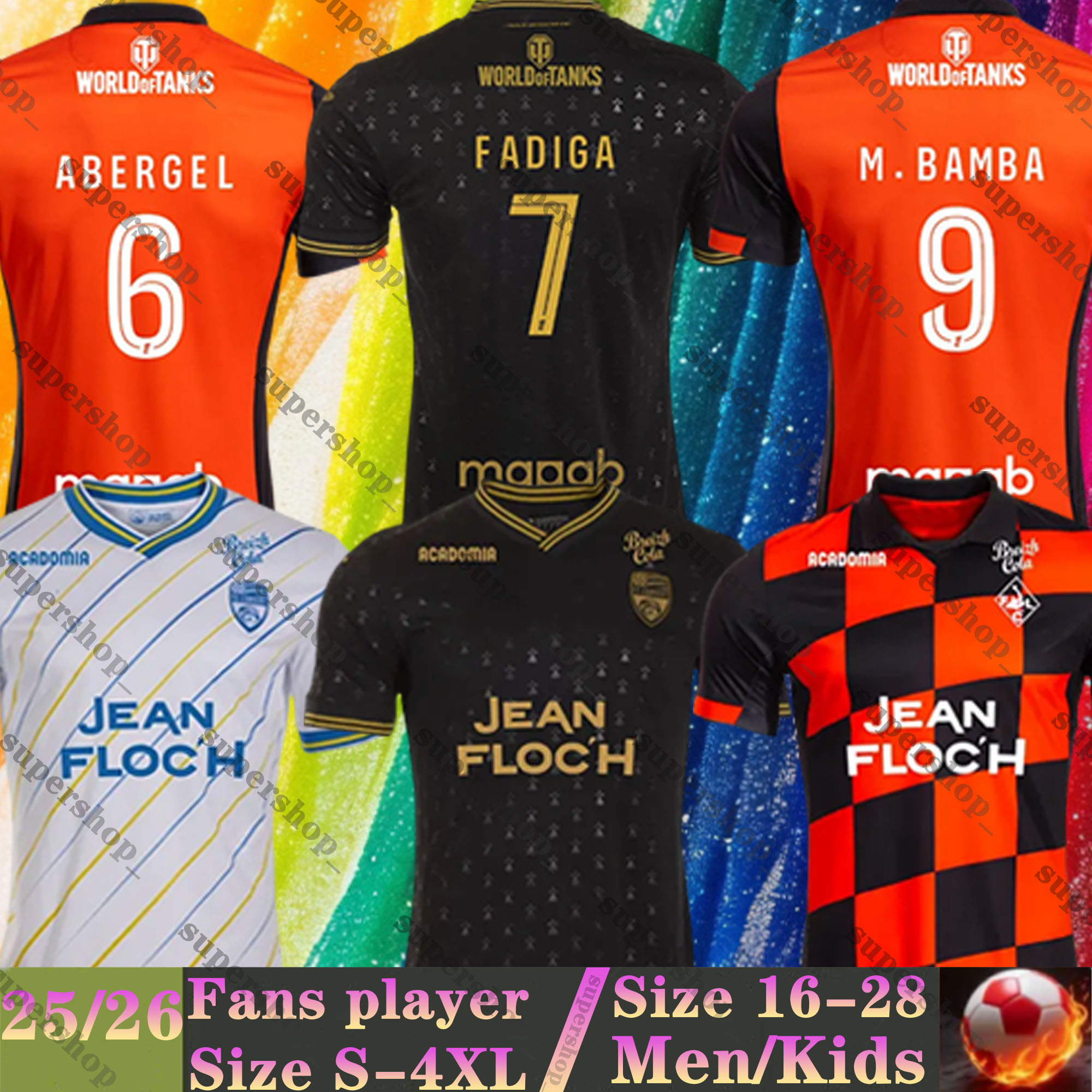 25 26 MAILLOT FC Lorient Soccer jerseys P.PAGIS F.MENDY D.YONGWA A.AVOM MAKENGO man uniform MVUKA KATSERIS SOUMANO TALBI maillot de foot 2025 2026 kids kit football shirt