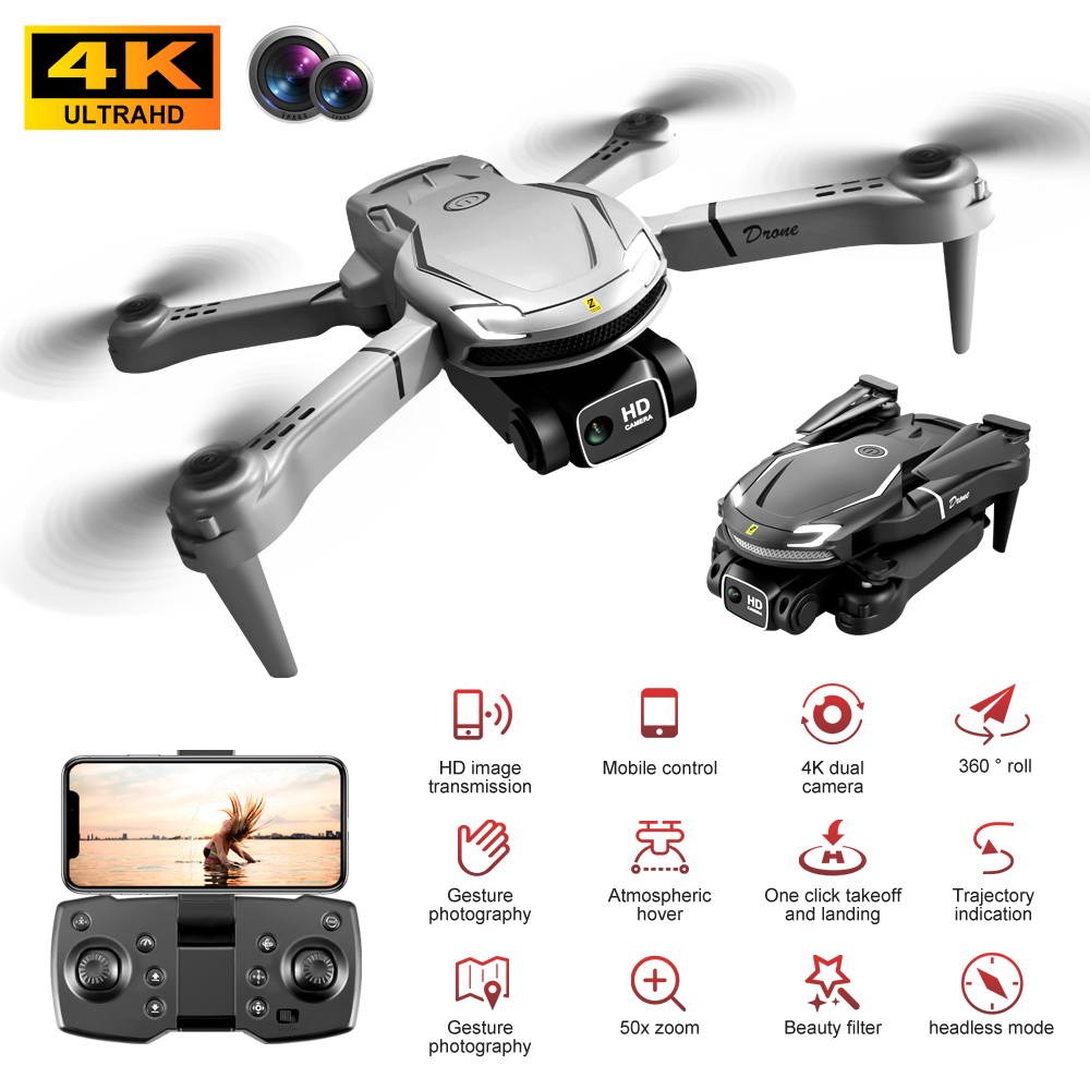 New V88 Drones HD Dual Camera Fixed Height one Click Takeoff And Landing Aircraft Toy Drone 4K Professional Aerial Photography Remote Control Aircraft