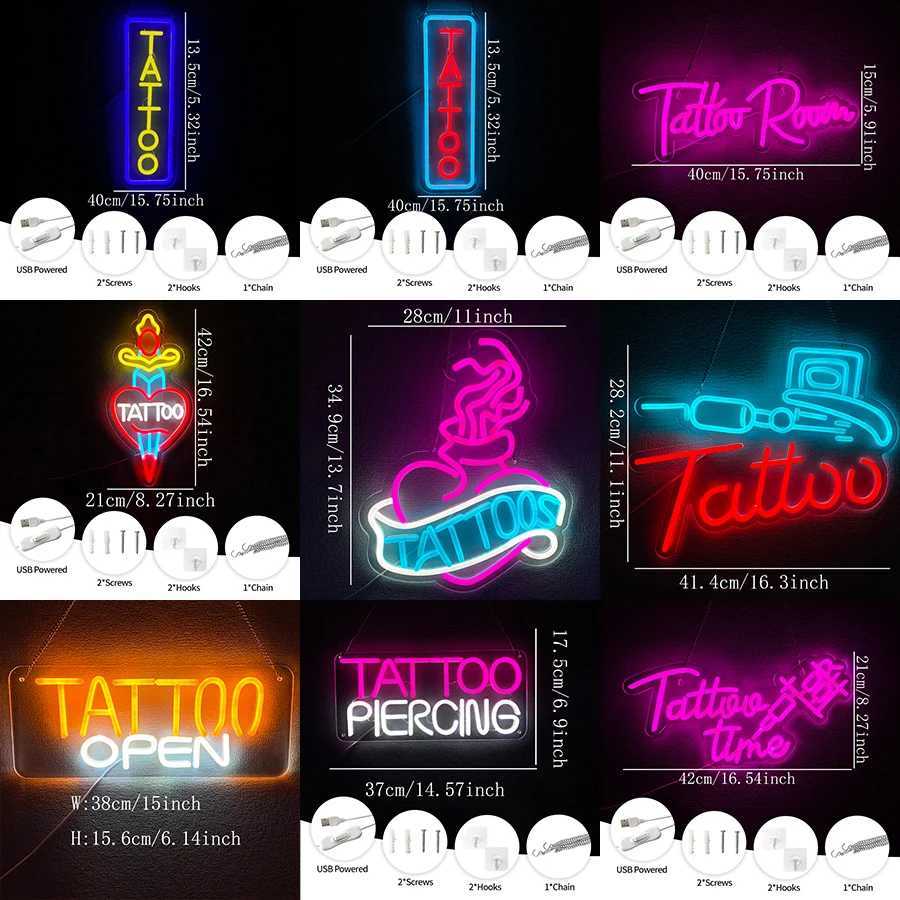 Tattoo Neon SignLED Reusable Neon Signs Tattoo Shop Sign for Tattoo Salon Studio Shop PlaqueGift for Wall DecorUSB Powered Y250916