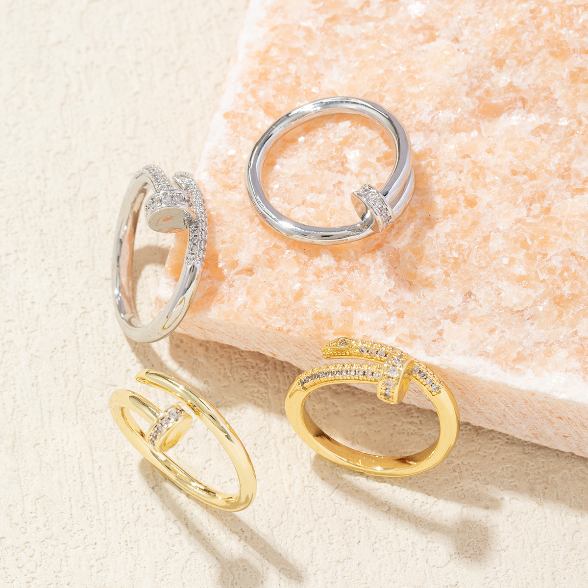 Gold-Toned Crisscross Ring With Rhinestone Detail Delicate Daily & Elegant Jewelry Gift For Her High-Quality And Stylish Accessory