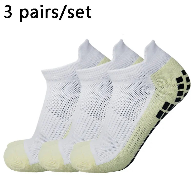 3 pairs Men Women Football Socks Short Sports Silicone NonSlip Grip Soccer calcetines hombre futbol 250916