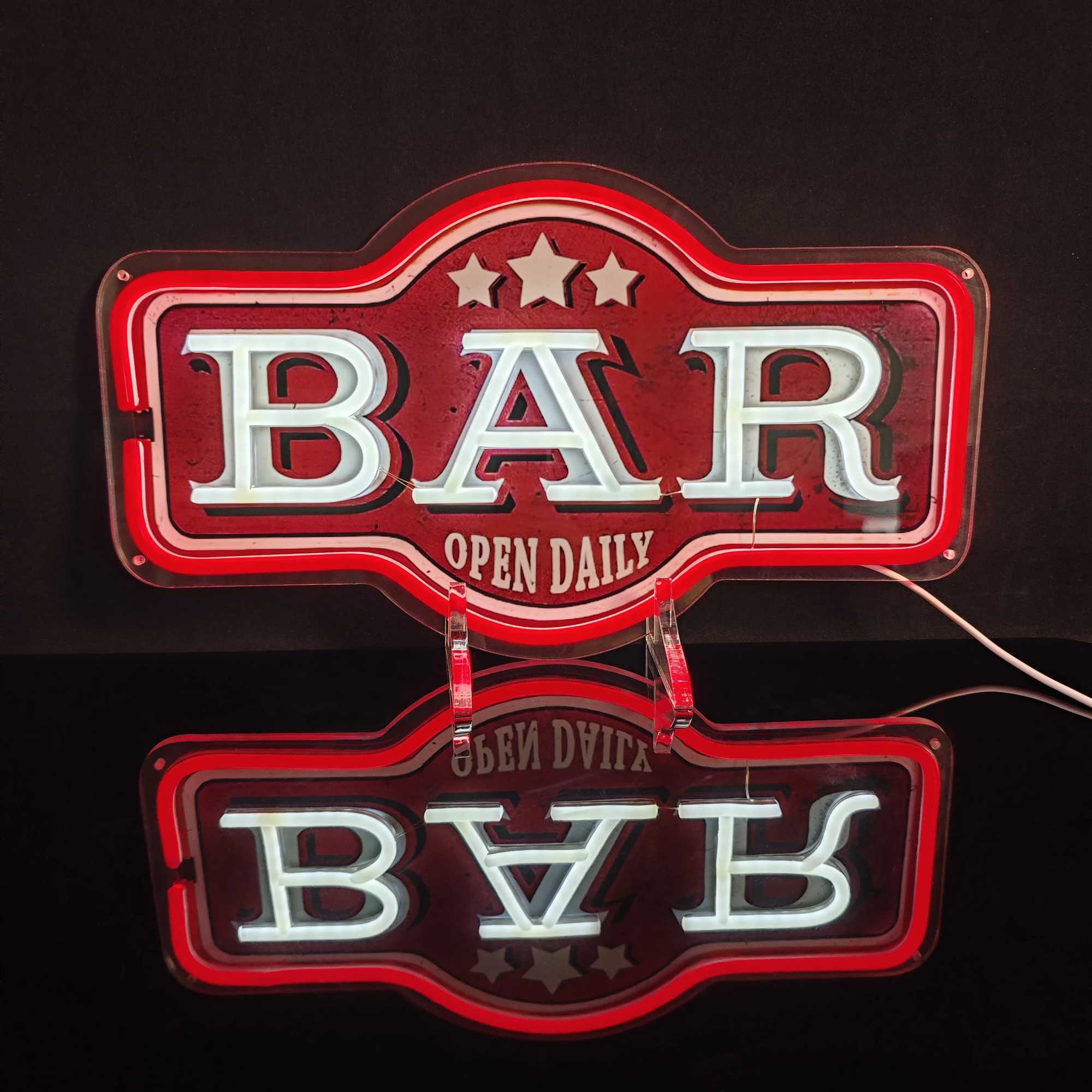 1 bar open LED neon sign retro wall decoration suitable for mens holes game rooms arcade or home bars Y250916