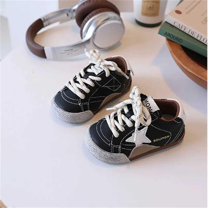 2025 New Autumn Children Shoes Leather Breathable Kids Casual Shoes Star Nonslip Fashion Toddler Girls Boys Sneakers 2333 W251021