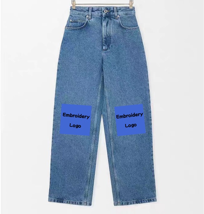 Jeans Womens Designer Trouser Legs Open Fork Tight Capris Denim Trousers Add Fleece Thicken Warm Slimming Jean Pants Women Clothing Embroidery Blue logo Printing