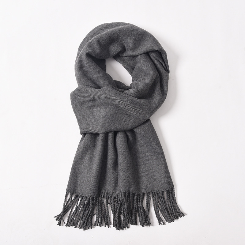 K1926 Japanese literary cotton and linen scarf women's autumn and winter all-match simple solid color long thin neck scarf