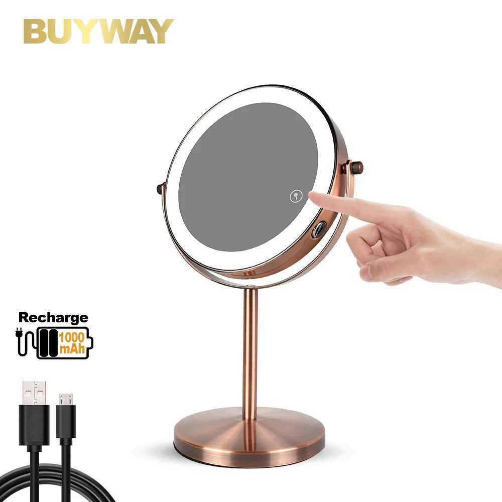 7in 3X Magnifying Cosmetic Mirror with USB Charging Touch Bath Vanity Dimmer Switch Make up Double Side Desktop Mirror C250916