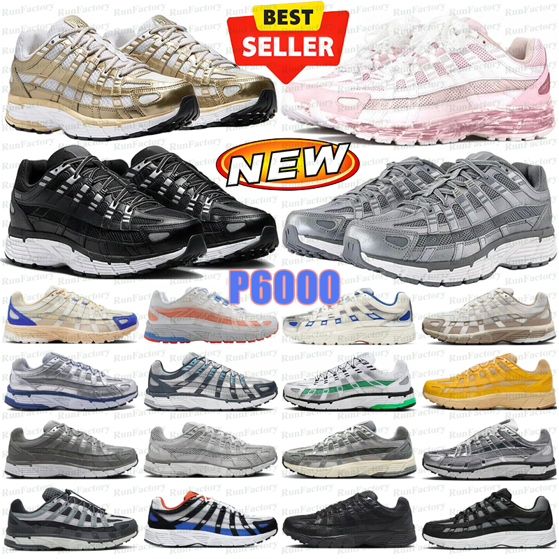 Designer Shoes p6000 Mens Shoes P 6000 Running Shoes for Men Women Sneakers Triple Black White Khaki Metallic Sier Racer Blue Casual Womens Outdoor Sports Trainers