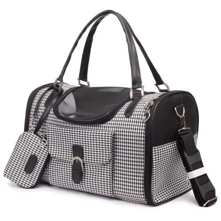 Portable Outdoor Pet Cat Dog Carrier Bag with Purse Leather Travel Small Dog Chihuahua Teddy Carrying Bag Handbag L250916