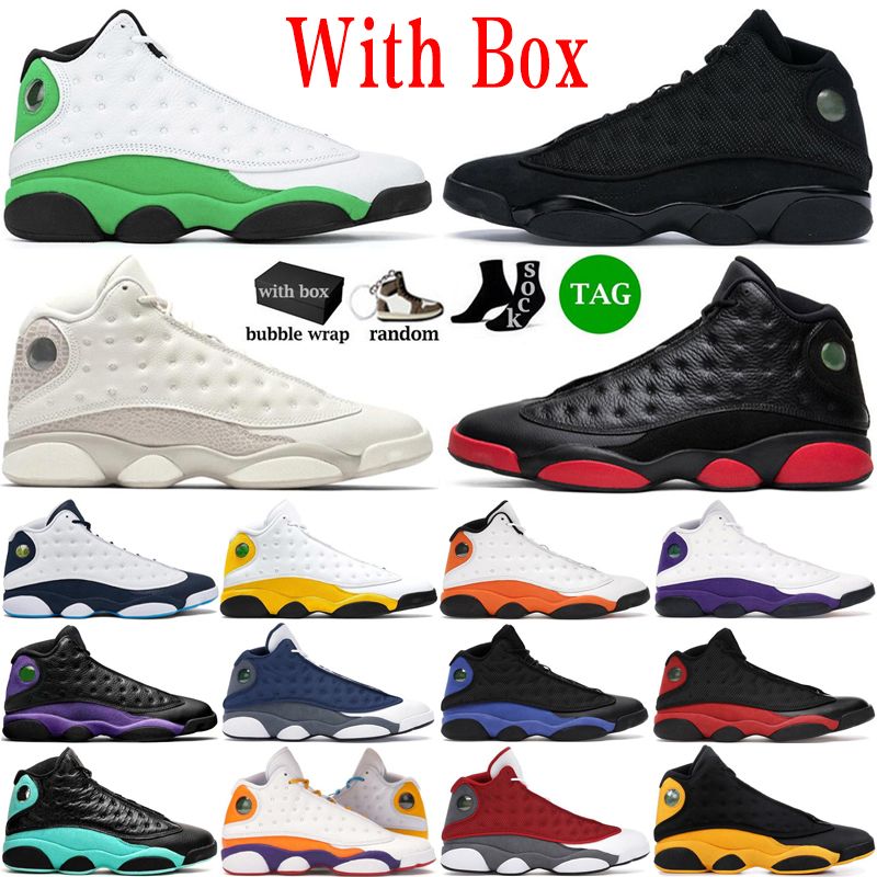 2025 With Box Jumpman 13 Basketball Shoes Mens Hyper Royal High Houndstooth French Blue Lucky Green Sports Sneakers Trainers