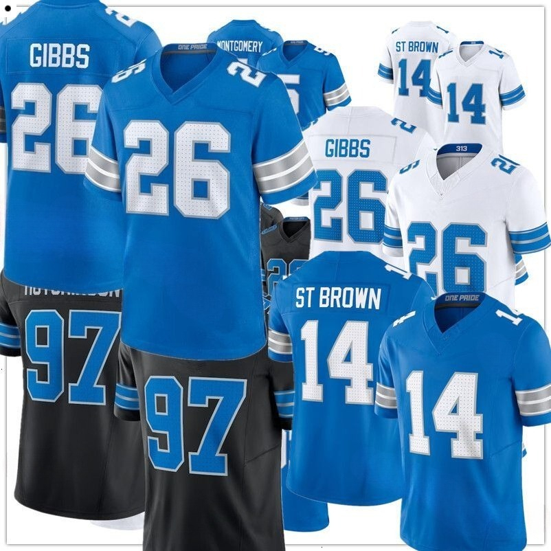 NFL Sam LaPorta 26 Jahmyr Gibbs Alex Anzalone Carlton Davis III Jack Campbell Kerby Joseph Penei Sewell Malcolm Rodriguez Kalif Ray Jake Bates Football Lions Jersey