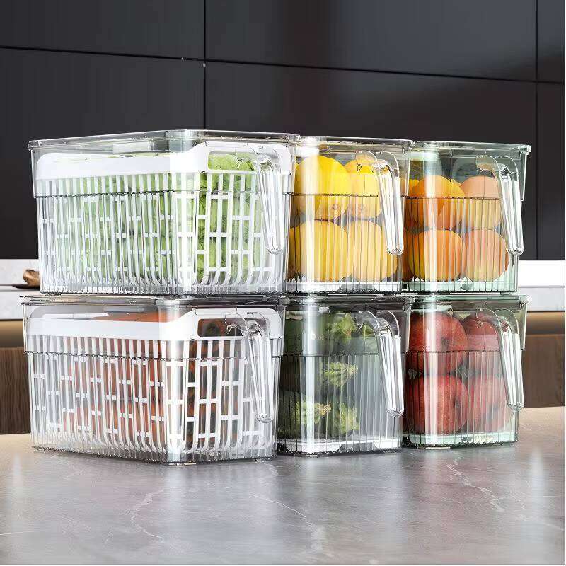 Factory Outlet Plastic Transparent Fridge Organizer Drawer for Kitchen Refrigerator & Crisper Food Storage Box