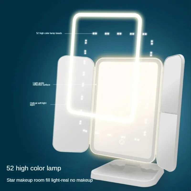 LED Lighted Vanity Mirror Makeup Mirror Lamp3 Color Lighting ModesTouch Screen 3X Magnification Adjustable Brightness C250916