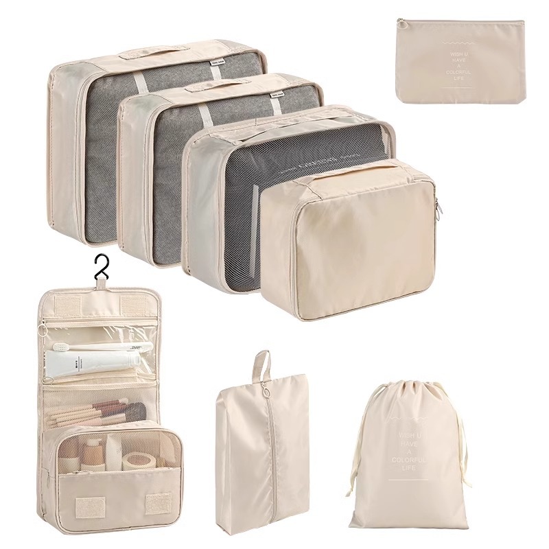 7/8Pcs/Set Travel Organizer Storage Bags Suitcase Packing Cubes Cases Portable Wardrobe Luggage Clothes Shoe Pouch Fold